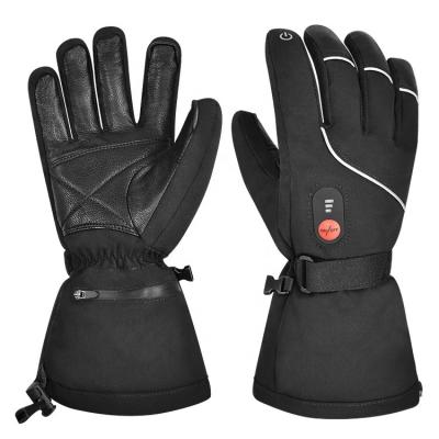 China Outdoor Sports Breathable Ski Heated Gloves Electric Rechargeable Winter Custom Logo Three Level Temperature Waterproof for sale