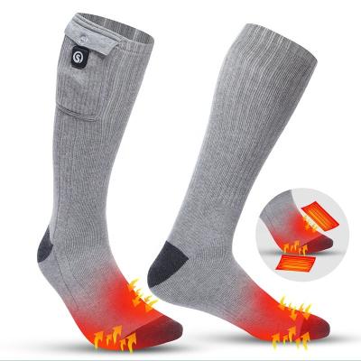 China Fashion QUICK DRY Warm Breathable Fabric High Elastic Mositure-wicking Hidden Rechargeable Battery Heated Socks for sale