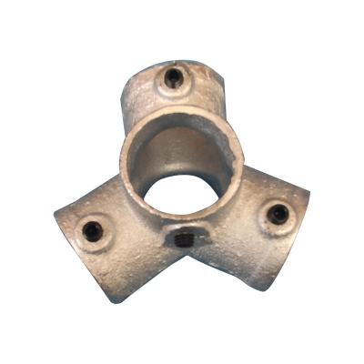 China Protective Die Casting Connector Accessories Die Casting Barrier Elbow Base Steel Pipe Fastener for sale