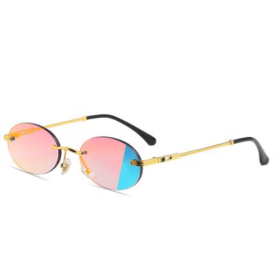 China 2021 Newest Vintage Fashion Luxury Men Women Small Frame Round Sun Glasses UV400 Retro Candy Color Sunglasses for sale