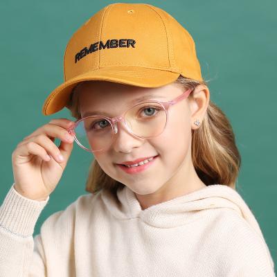 China For high quality fashion bluelight glasses child girl reading glass with soft nose pads silicone kids eyewear for sale