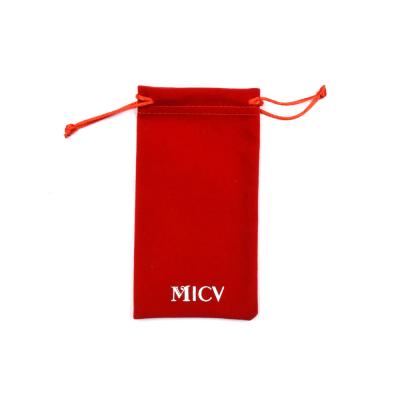 China China Factory Custom Printed Velvet Jewelry Pouches Drawstring Bag, Sunglasses Bag for sale