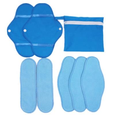 China Reusable And Washable Bamboo Cloth Breathable Menstrual Sanitary Pads Set For Female Menstrual Hygiene for sale