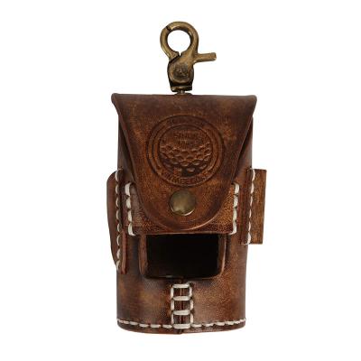 China GENUINE LEATHER Handmade Genuine Leather Golf Ball Pocket Tee Holder, Luxury Leather Golf Bag Custom Golf Bag for sale