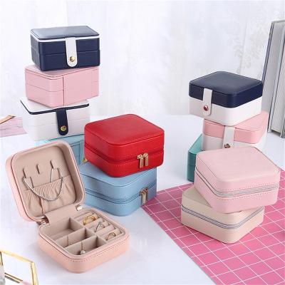 China Small Waterproof PU Leather Jewelry Box , Portable Travel Jewelry Case For Ring for sale