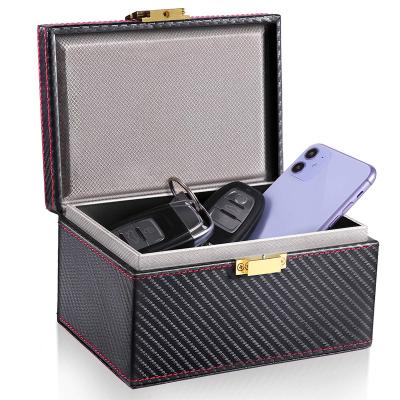 China Waterproof / Waterproof Leather RFID Faraday Box, Car Protector Carbon Fiber Signal Key FOB Blocker For Keyless Fob for sale