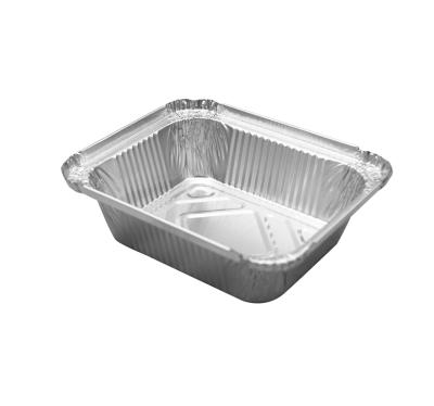 China Microwavable Food Container Restaurant Cake Dessert Packaging Container Square 430 Aluminum Foil Eco-friendly Container for sale