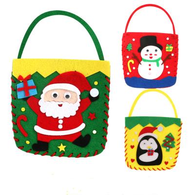 China Custom Drawstring Bag Cartoon Pattern Print Christmas Durable Custom Reusable Cotton Gift Bags for sale