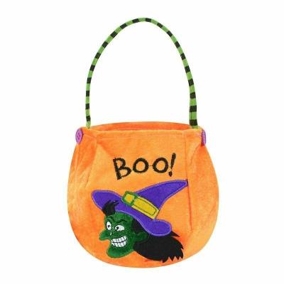 China Beautiful Durable Portable Hallowmas Plant Design Pumpkin Witch Bag Festival Reusable Grocery Bag for sale