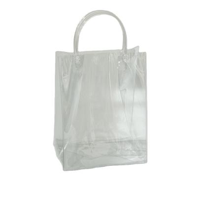 China Durable High Quality Fashion Tote Bag PVC Holographic Clear Transparent Shopping Bag With Logo Printing for sale