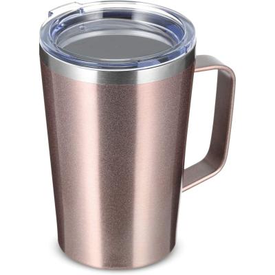 China Stainless Steel Beer Tumbler Double Wall Insulated Disposable Beer Mug Wholesale Customized Logo Cup With Lid And Easy Carry Handle for sale