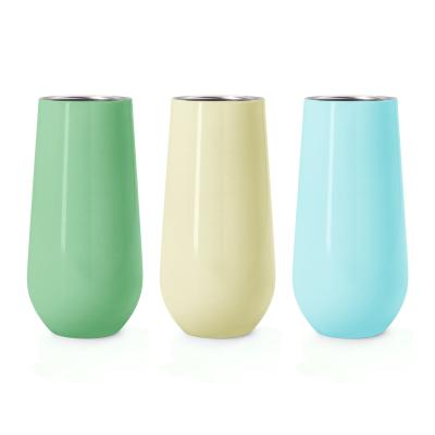 China Shatterproof Stemless Glass Disposable Glass Tumbler With Lid Vacuum Stainless Steel Wine Champagne Insulated Cups for sale