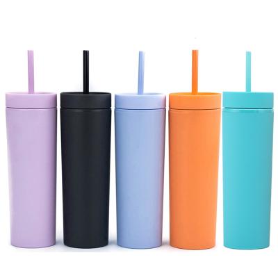 China Single Wall Ready To Ship Reusable Cup Tumbler With Lid And Straw Plastic Cup for sale