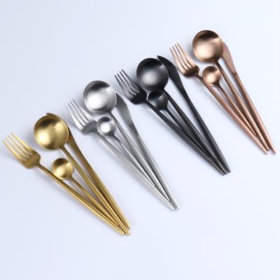 China High Quality Disposable Flatware Matte Wedding Gold Titanium Stainless Steel Cutlery for sale