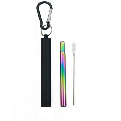 China 2021 Amazon Hot Sale BPA Free 6mm Disposable Portable Collapsible Reusable Telescopic Straws for sale