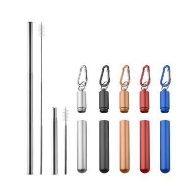 China Disposable Fast Delivery Portable Reusable Telescopic Telescopic Drinking Straw Stainless Steel Straw for sale