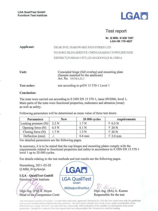 LGA - DEAR INTL HARDWARE INDUSTRIES LTD