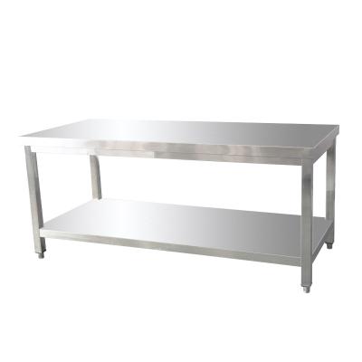 China Commercial Dining Kitchen Stainless Steel Double Tiers Work Table/Kitchen Work Table/Table with Undershelf for sale