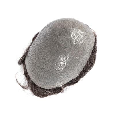 China 100% Natural Looking Remy Human Hair Color 1B30 Gray Hair Hairpiece Hairpiece Replacement System for sale