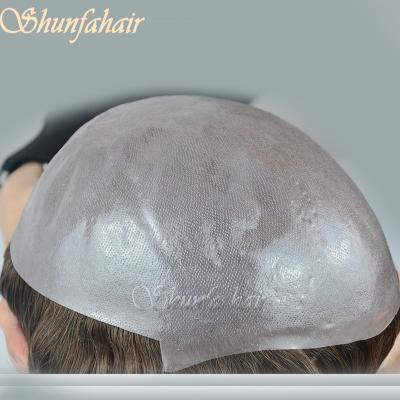 China Super Thin Skin Hair Men's Hairpiece 100% Full Cap for sale