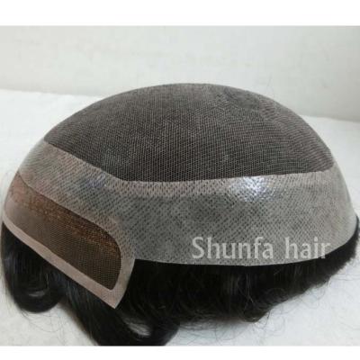 China Hair Shunfa Lace With Poly Skin Toupee, Indian Hair Men Toupee, High Quality Hair Toupee for sale