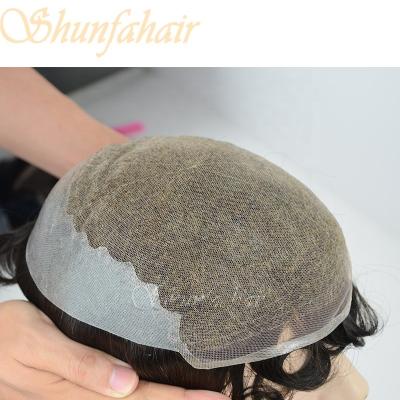 China Thin Skin Hair Shunfa With Lace Around Toupee, Indian Hair Men Toupee, High Quality Hair Toupee for sale