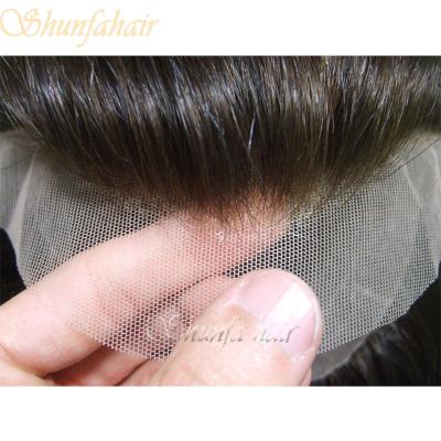 China Q6 Hair Invisible Knots In Lace Front Base With Poly Nature Virgin Human Hair Mens Hair Toupee for sale