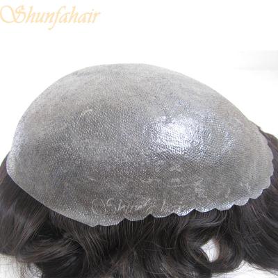 China Hot Sale 100% Indain Hair Chinese Virgin Hair Wig or 2014 Brazilian Human Hair or Chinese Real Hair Wigs for Men NG Thin Skin Men's Wig for sale