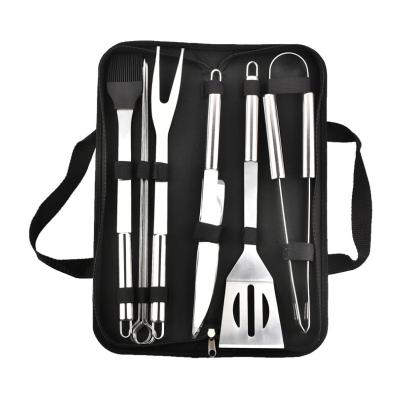 China Modern Outdoor Camping Stainless Steel BBQ Utensils GRILL 9 PCS Grill Tools Accessories With Storage Bag for sale