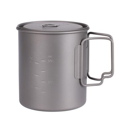 China Titanium Pot 750ml Ultralight Portable Titanium Bowl Camping Titanium Mug for sale