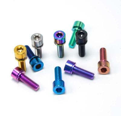 China Gold Motor Oil Cap TITST Ti Titanium Allen Head Recycle Bolt M7*20mm M7x25mm For Handlebar Bike Screws for sale