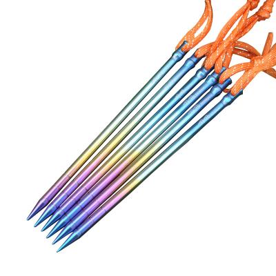 China Stake Tube Type Tent Pegs Titanium Tent Nail Stakes Titanium Ultralight Outdoor Camping 5*165mm Three Bedrooms And One Living Room 6pcs for sale