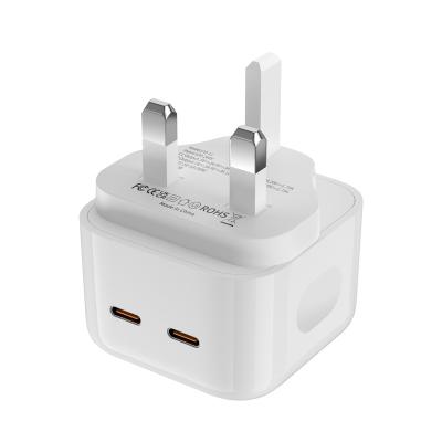 China Dual Speed ​​PD 35W Charger Adapter UK Plug Quick Fast Charging Phone Charger For iPhone 14 Pro X Xs Xr 7 Airpods Ipad Huawei Xiaomi Max LG Samsung for sale