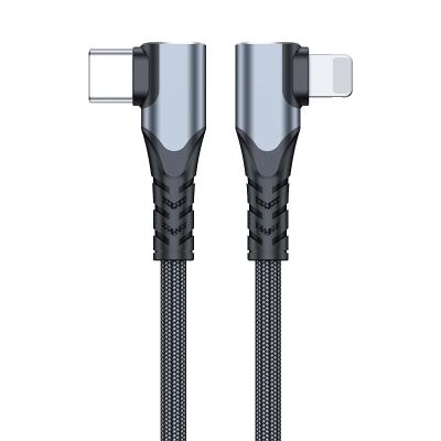 China Wholesale Fast Charging Cable 2m USB C Lightning 90 Degree Right Angle Fast Charging Speed ​​High Quality Palladium To Lightning Cable For Apple IOS System for sale