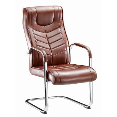 China Comfortable High Back Leather Office Chair In Commercial Furniture Ergonomic Office Chair Without Wheels for sale