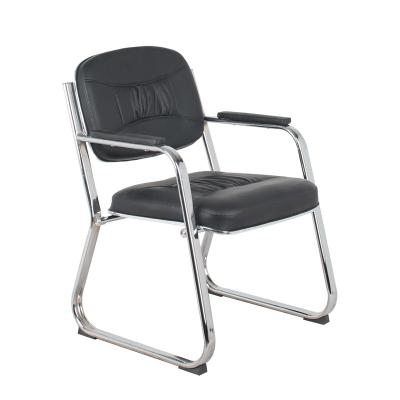 China Mid-back comfortable executive visitor chair fixed frame office chair leather office waiting room chair for sale