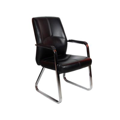 China Black Leather Bow Leg Office Chair Modern Style PU Bow Leg Office Chair Office Furniture Can Be Customized for sale