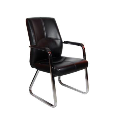 China Faux Leather Bow Leg Office Chair Stainless Steel Arc Field Task Chair Conference Office Chair for sale