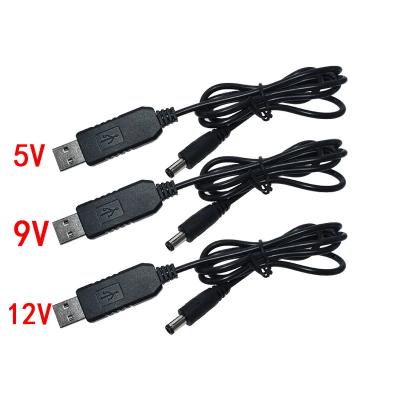 China Electronic Equipment DC 5V To DC 9V 12V USB Power Boost Line Step Up Module USB Converter Adapter Cable 2.1x5.5mm Plug for sale