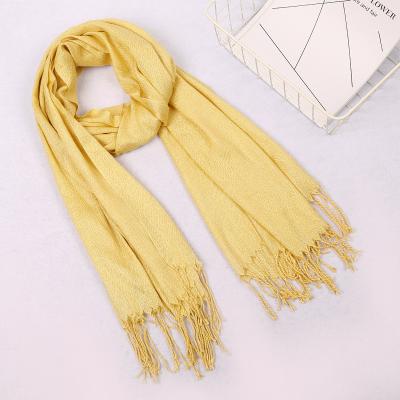 China New Long Rayon Gypsophila Tassel Gold Silk Plain Hijab Muslim Hot-selling Hot-selling Women for sale