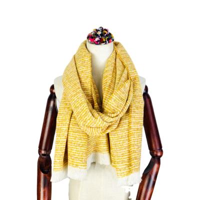 China Hot-Selling Soft Soft Feeling Fashion Long Thickened Ladies Knitted Chiffon Cold-proof Customized Scarf For Women for sale