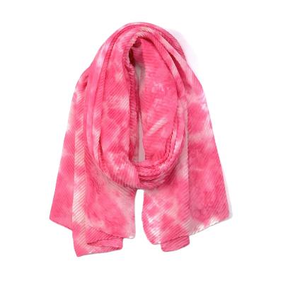 China Hot Selling New 180x85cm Viscose Headwrap Long Section Fashion Tie Dye Viscous Scarf For Girls for sale