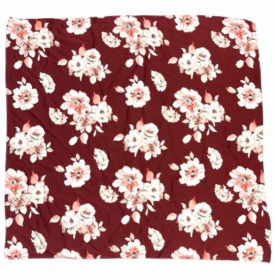 China Square Head Wrap Customization Floral Print Hijab Fashion Silk Scarves Square Print Head Scarf For Women for sale