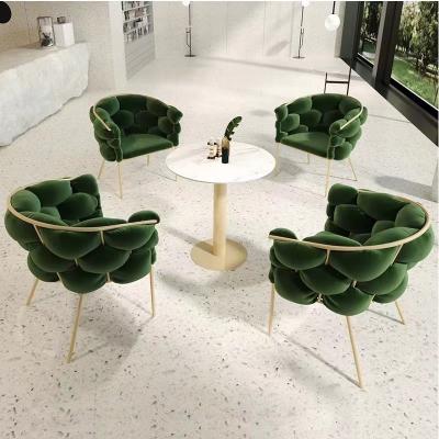 China (Size) Nordic adjustable bar restaurant dessert shop coffee milk tea shop coffee table stool and chair combination velvet for sale