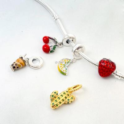 China Other 2022 new fashion S925 silver summer fruit charm pendant with pandoraer charm jewelry bracelet beads for sale