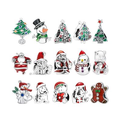 China Pandora S925 Sterling Silver Merry Christmas DIY Charm Fit Fashion Bangle Pendant Christmas Gift Accessories for sale