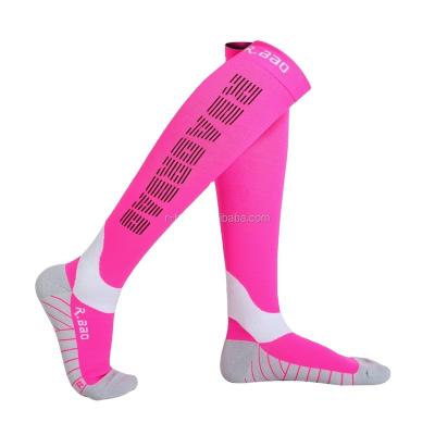 China Best Night Running Sport Innovative Antibacterial Socks Knee High Reflective Compression Socks for sale