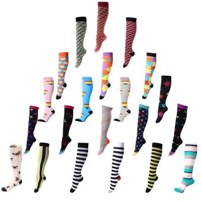 China High 20-30 mmHg Women Men Best QUICK DRY Unisex Sports Medical Running Knee High Care Compression Colorful Cycling Socks for sale