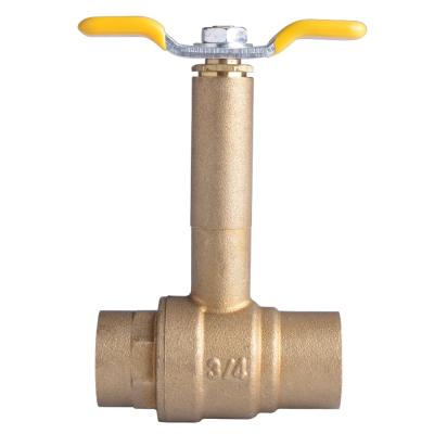 China General 3/4 Inch Long Stem Brass Ball Valve With Sweat Connection for sale