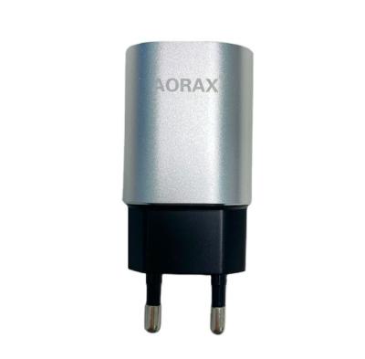 China Mobile Phone AORAX Free Sample Fast Charger EU Plug USB2 Port Charger For iPhone and Android Mobile Phone for sale